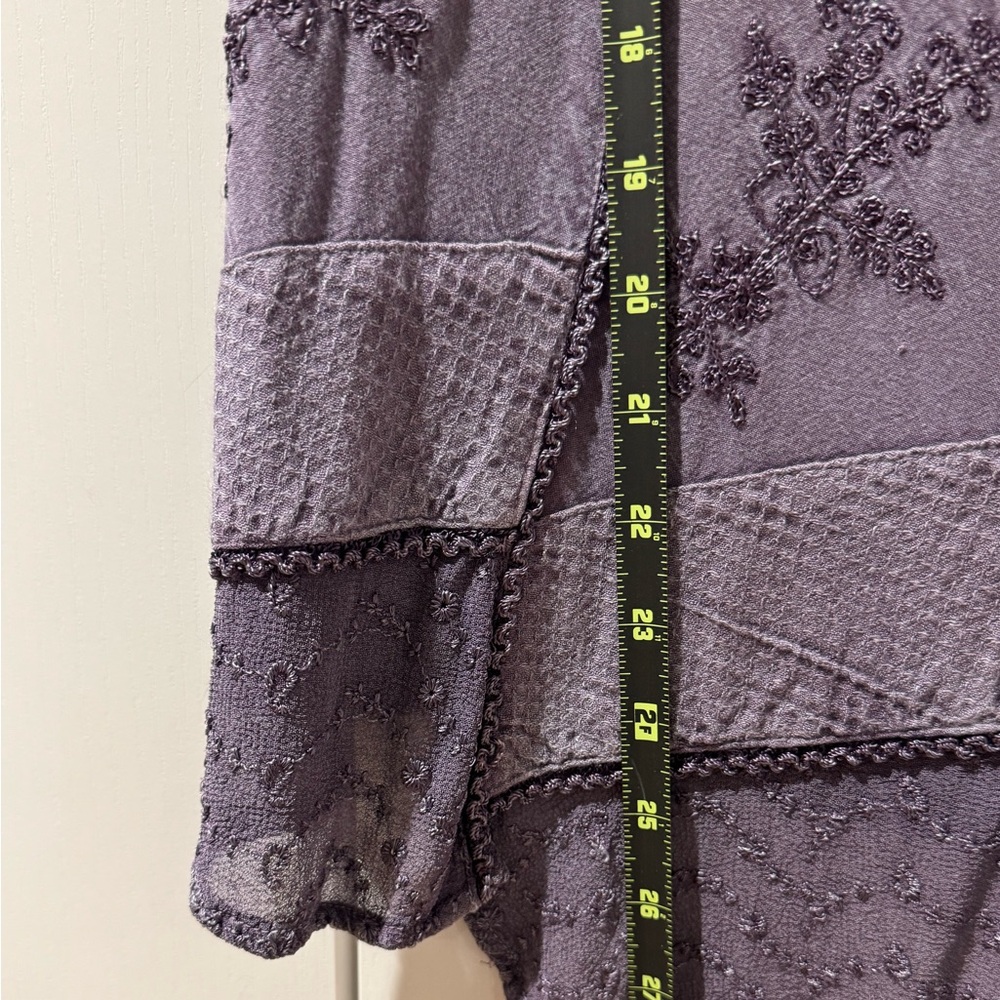 Bohemian Embroidered Scoop Neck Top in Dusty Lavender - Picture 10 of 10